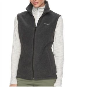 Columbia Charcoal Gray Fleece Zip UP Vest